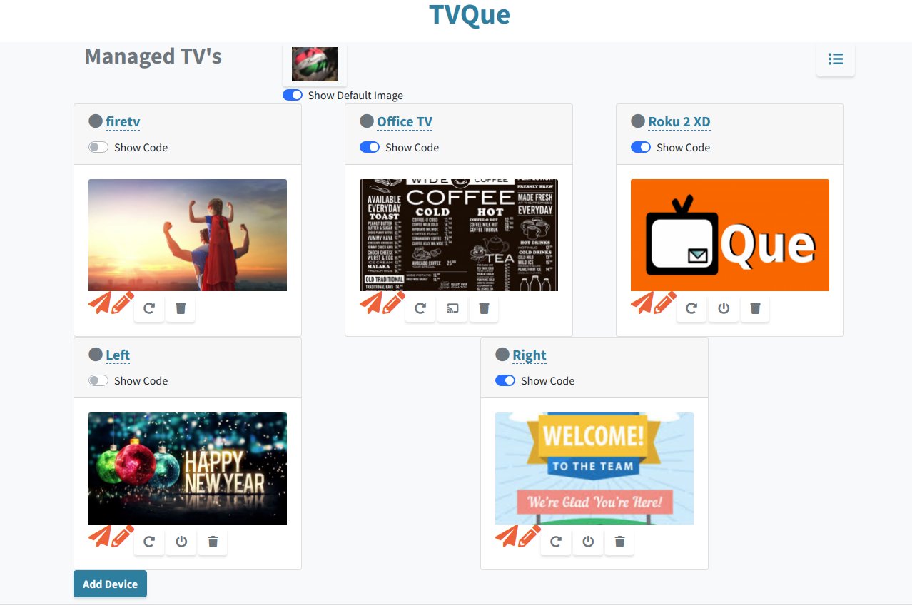 TVQue screenshot: Card View Dashboard