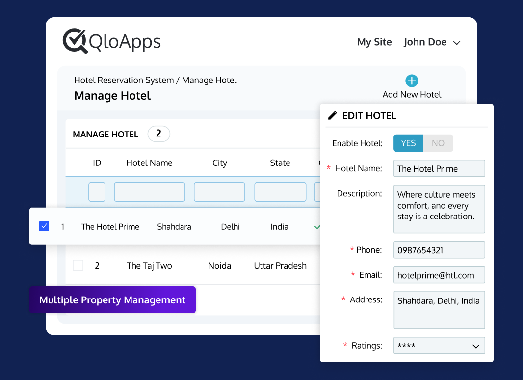 QloApps Software - Multiple property management