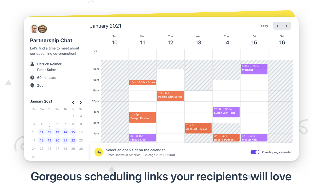 One-click scheduling