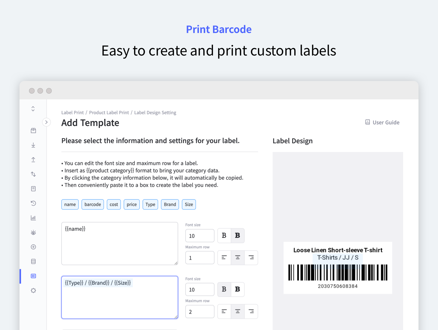 Print Barcode: Create and print custom labels easily