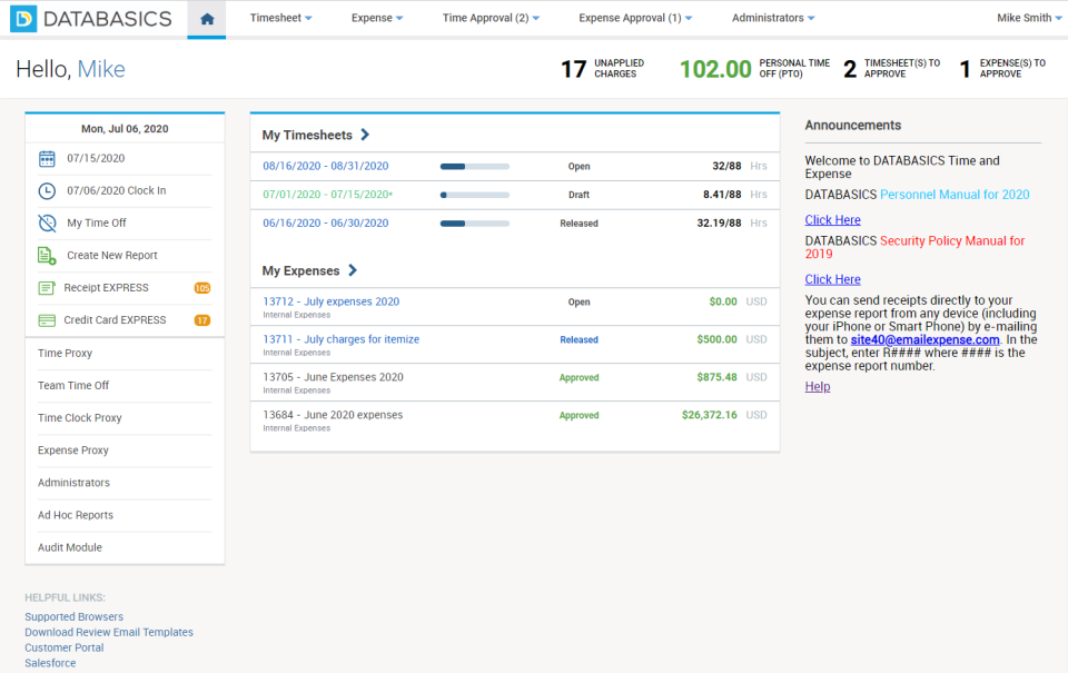 DATABASICS Time & Expense Software - 1