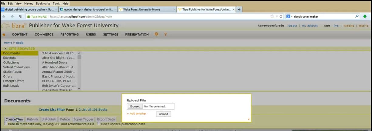 Tizra screenshot: Tizra file uploading