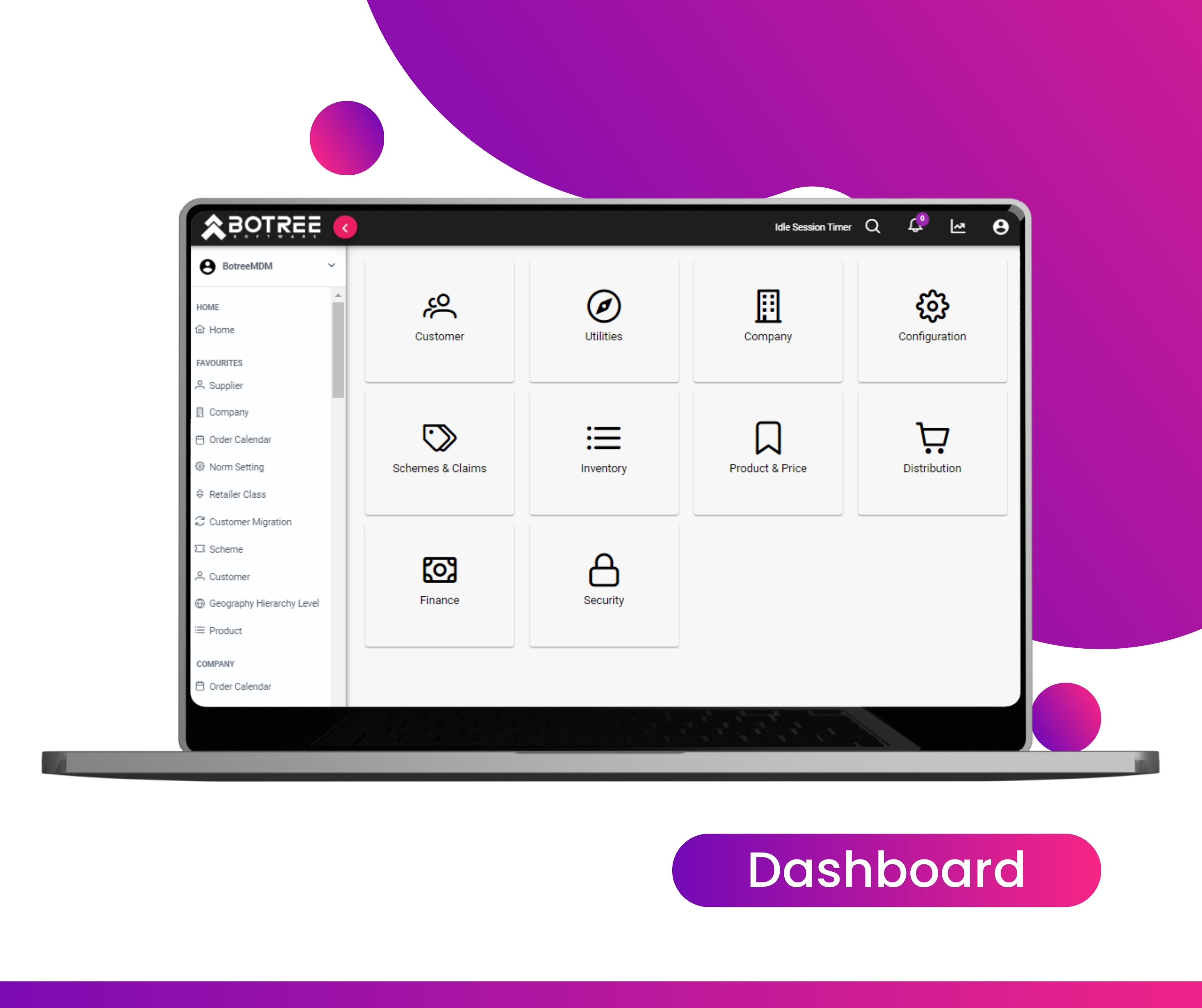 Botree DMS screenshot: Botree DMS dashboard. Gain comprehensive visibility into inventory and secondary data, streamline distribution channels, automate sales processes, and make well-informed decisions.
