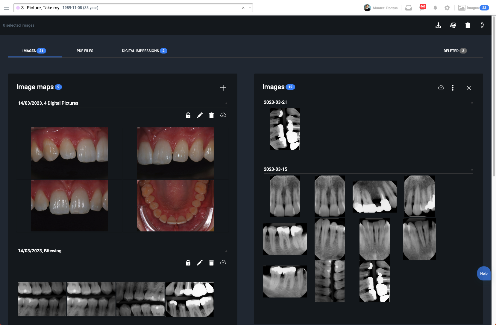 Muntra screenshot: Images. overview of all images