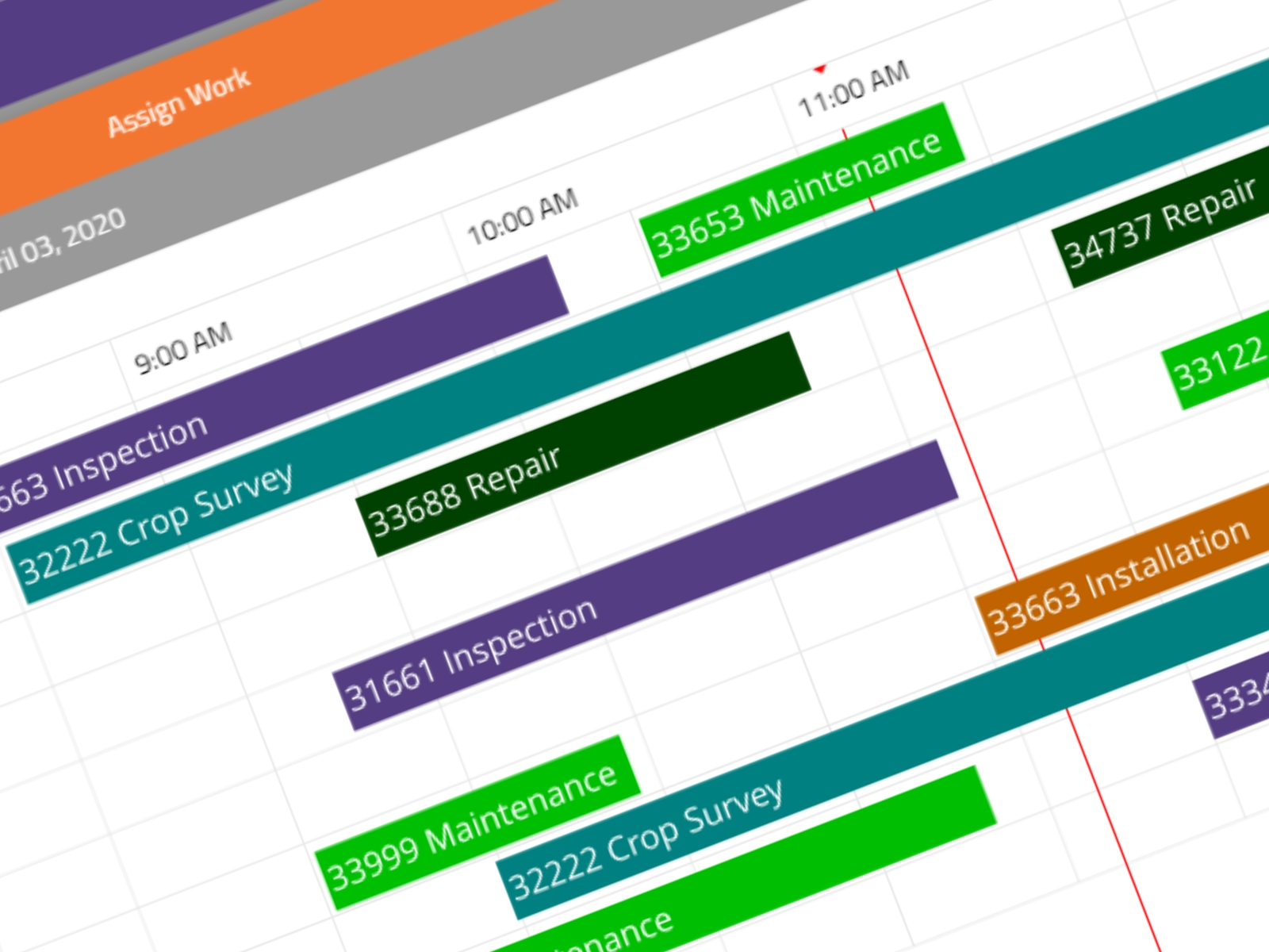 Flexible calendar enables easy planning of work.