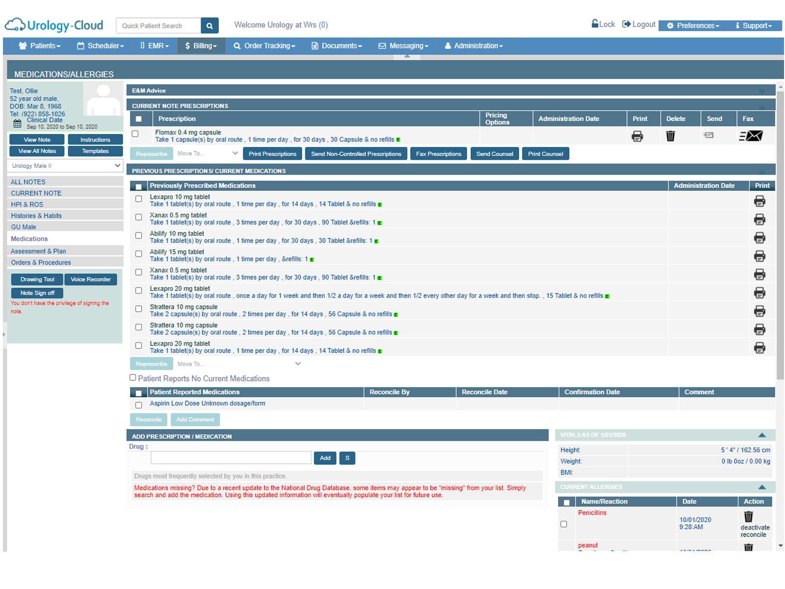 Urology-Cloud screenshot: Urology-Cloud eRX