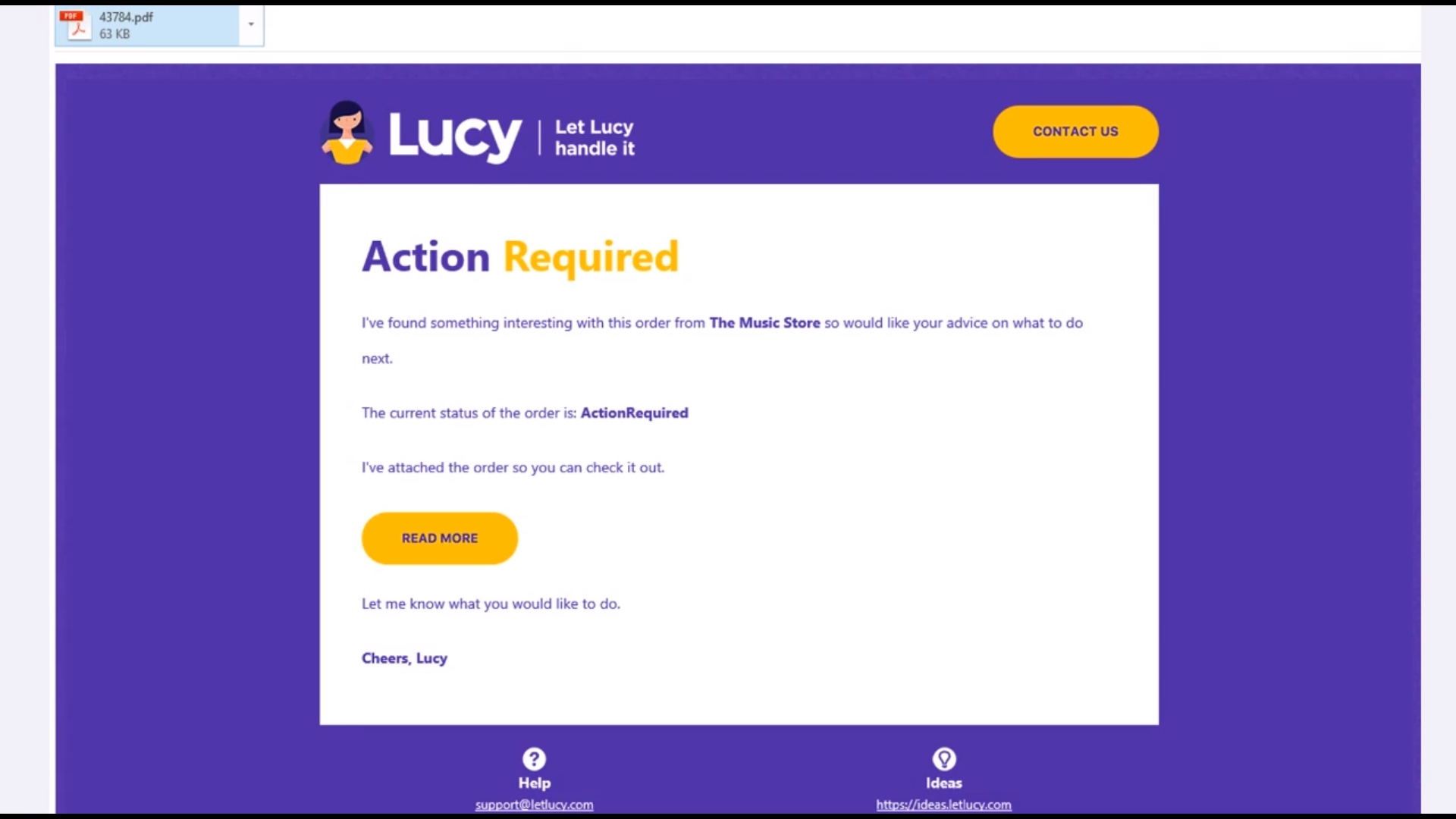 Lucy Software - Lucy notifications