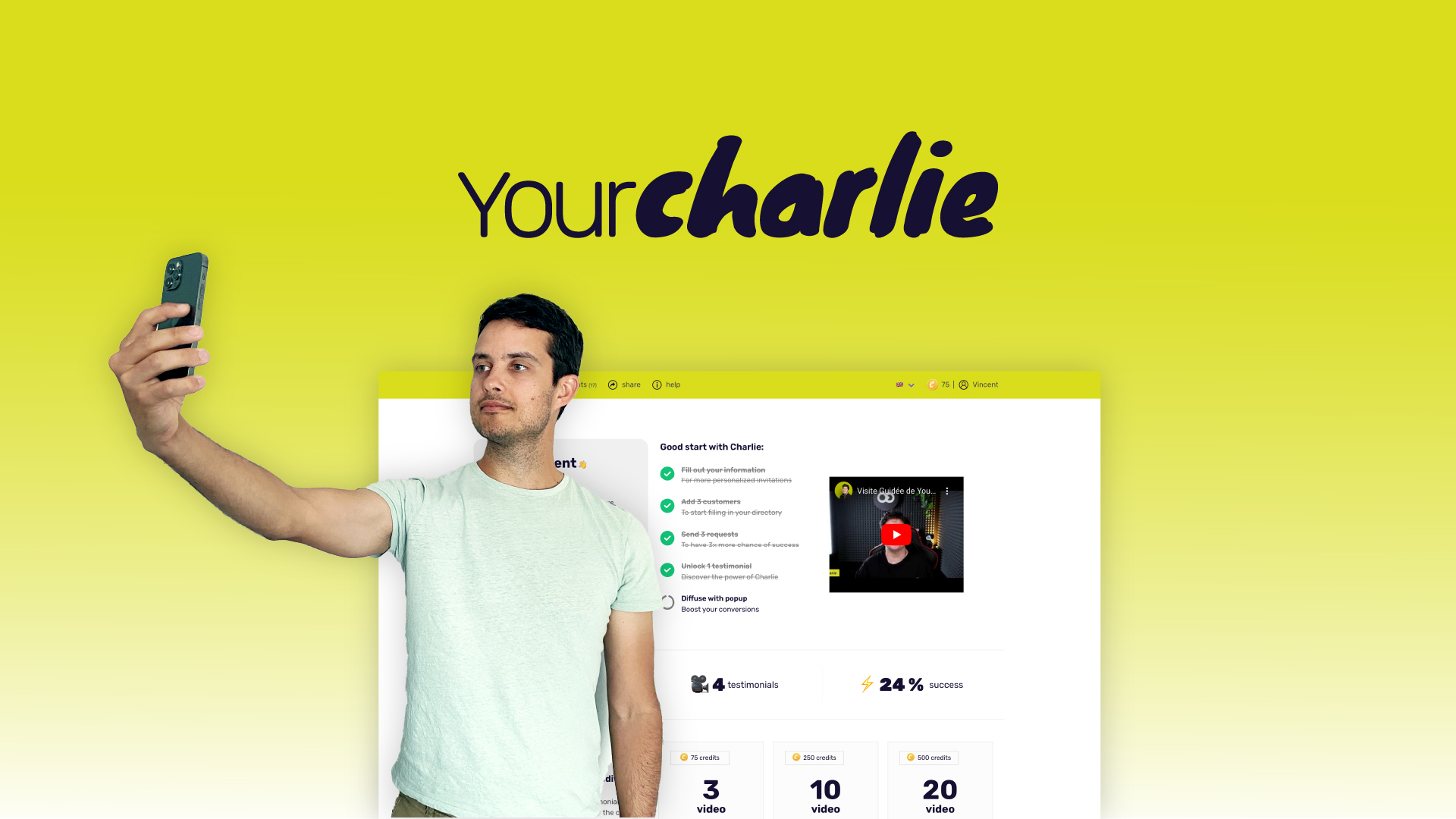 Charlie screenshot: Dashboard