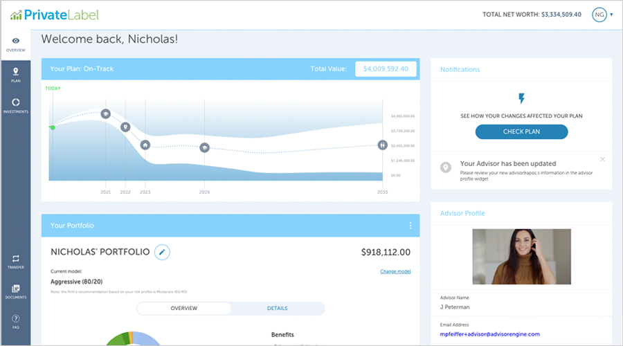 AdvisorEngine Software - Clients should feel your value every day. Guide them to a better financial future with our intuitive, customizable client portal.