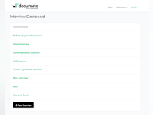 Documate Software - Create web-based interview workflows from the Interview Dashboard