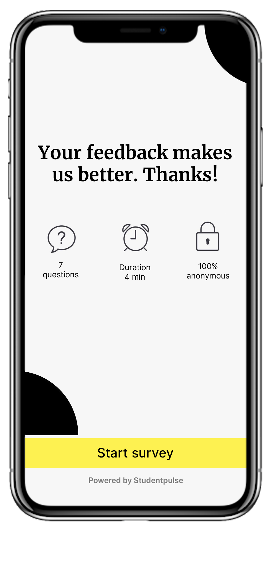 StudentPulse screenshot: Student survey