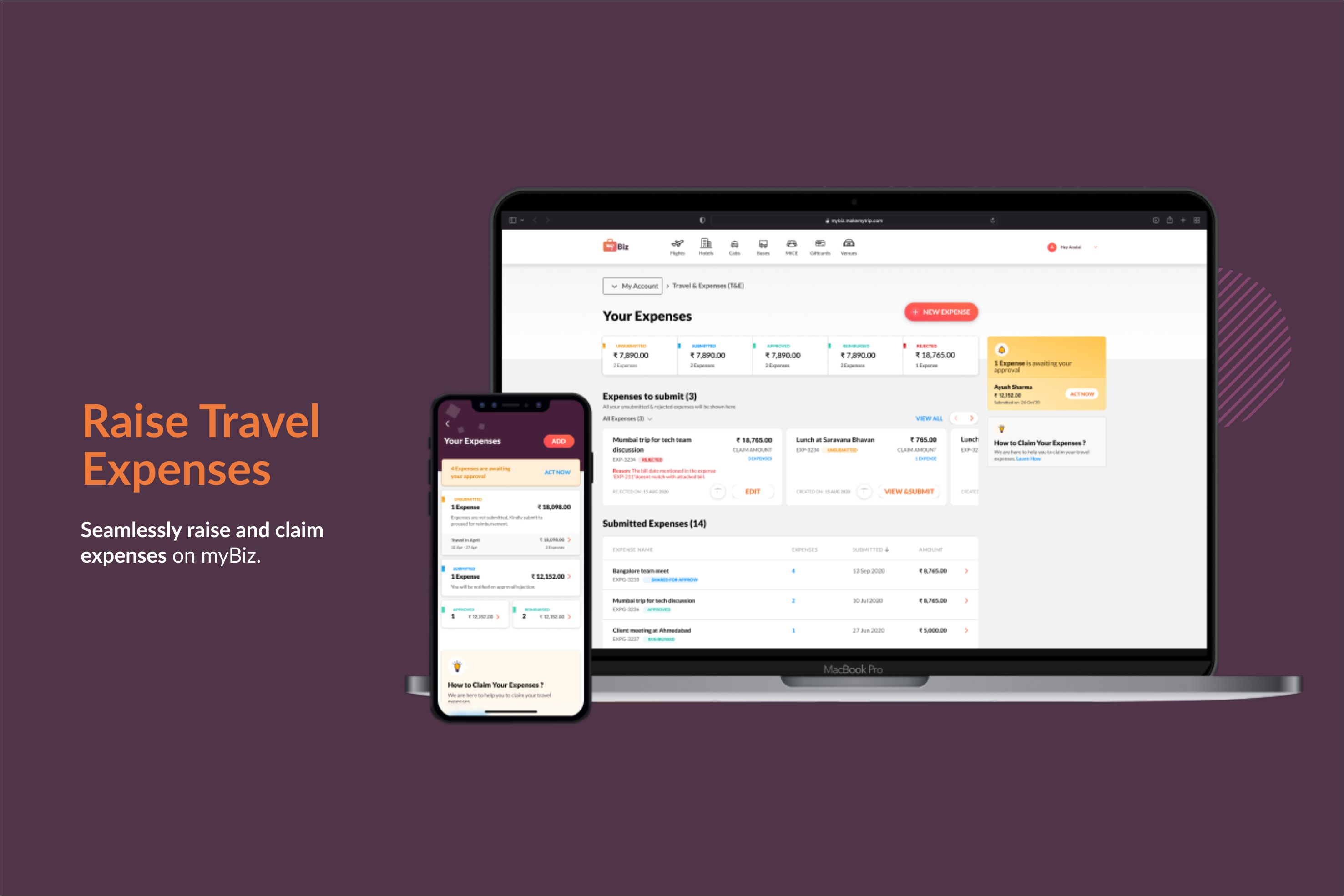 Integrate expense management with your corporate travel bookings on a single platform.