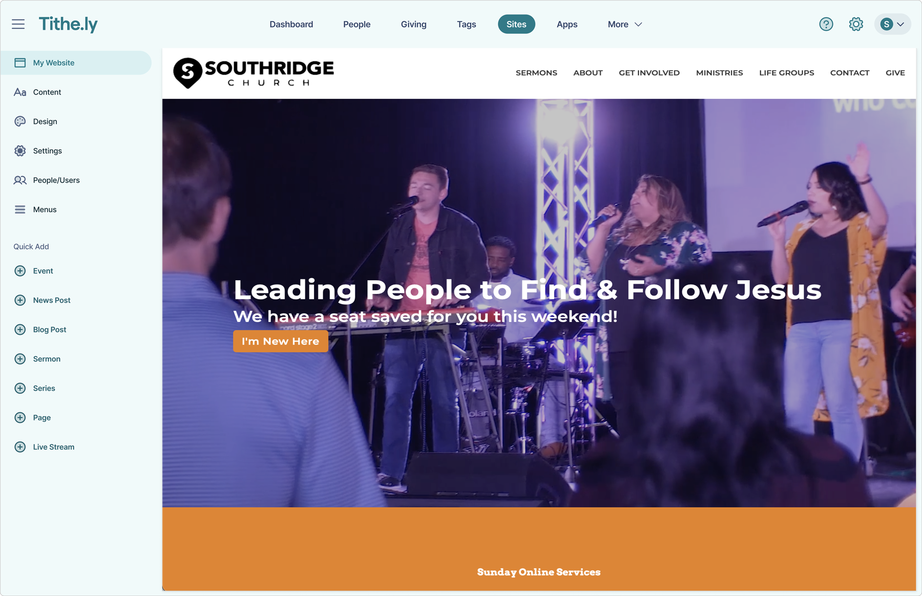 Tithe.ly Sites Software - 1