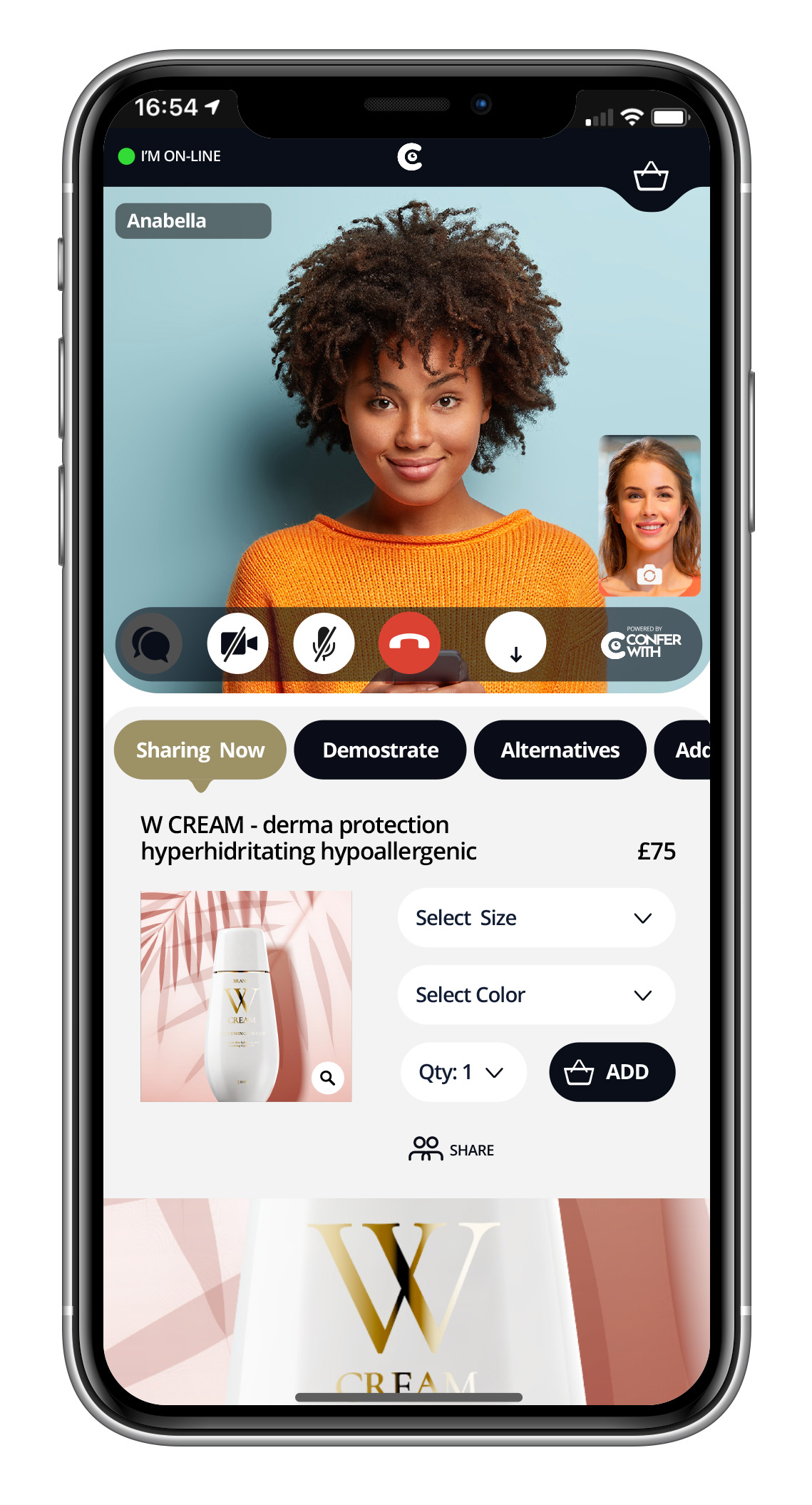 Confer With screenshot: Confer With call (expert view)
