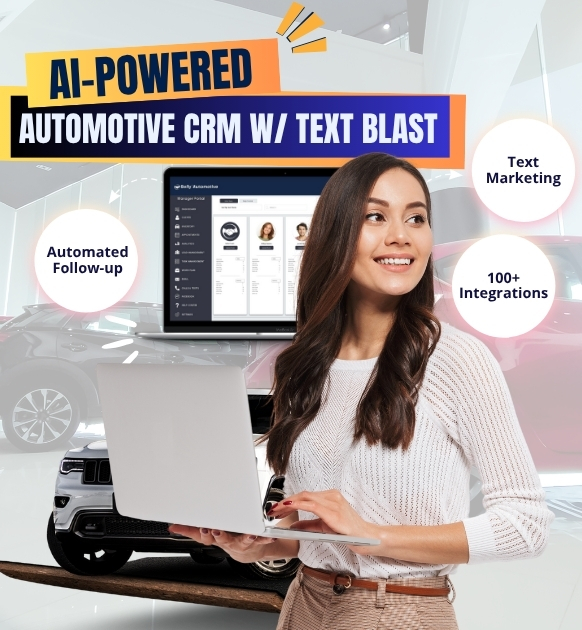 Selly Automotive screenshot: AI-Powered Automotive CRM with Text Blast 