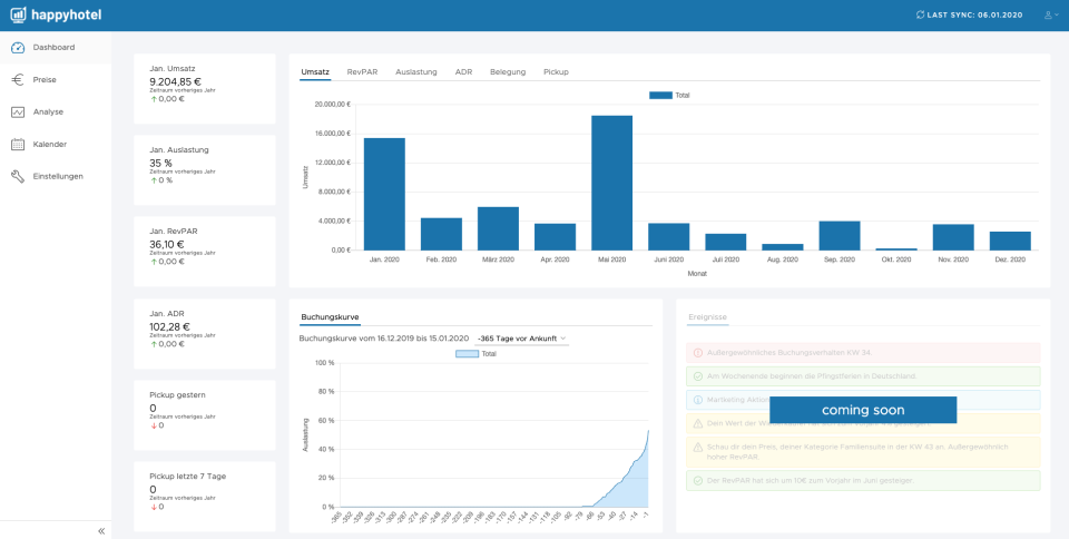 happyhotel  screenshot: Dashboard
