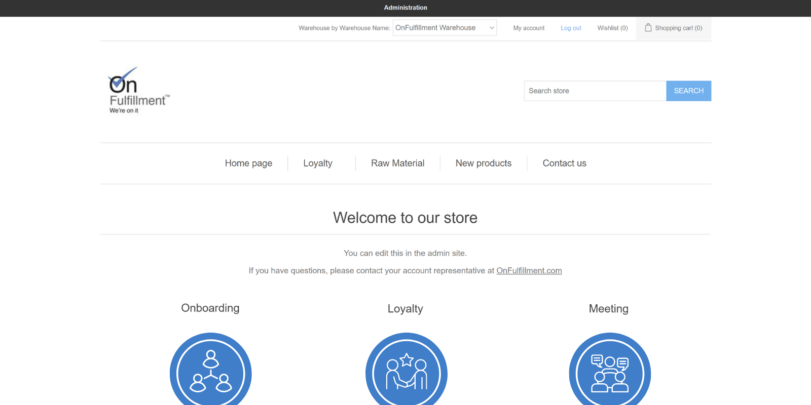 OnFulfillment Digital Asset Management screenshot: The home page can be customizable by user type so different teams only see their products and product groups.