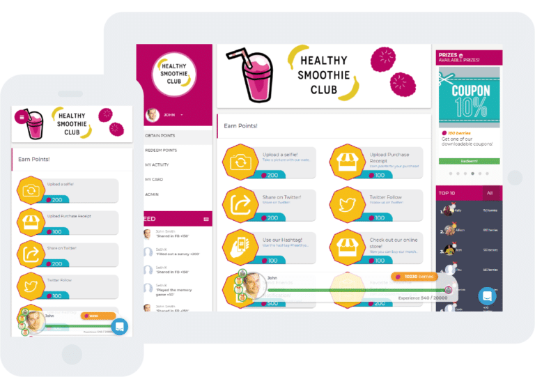 Gamified loyalty programs for desktop and mobile