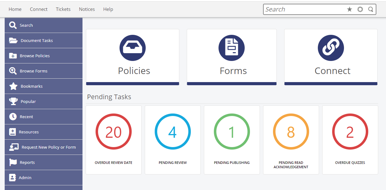 Policy Manager screenshot: Interactive and automated policy management system