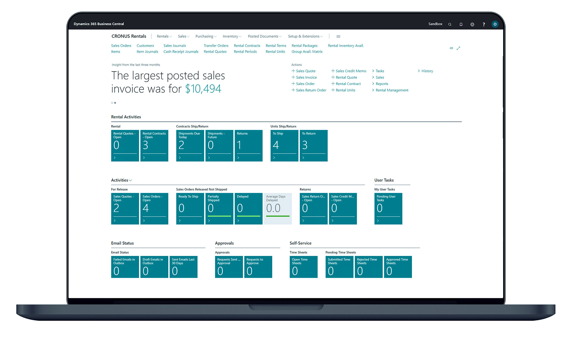 RUX Rentals screenshot: ODT Rentals interface