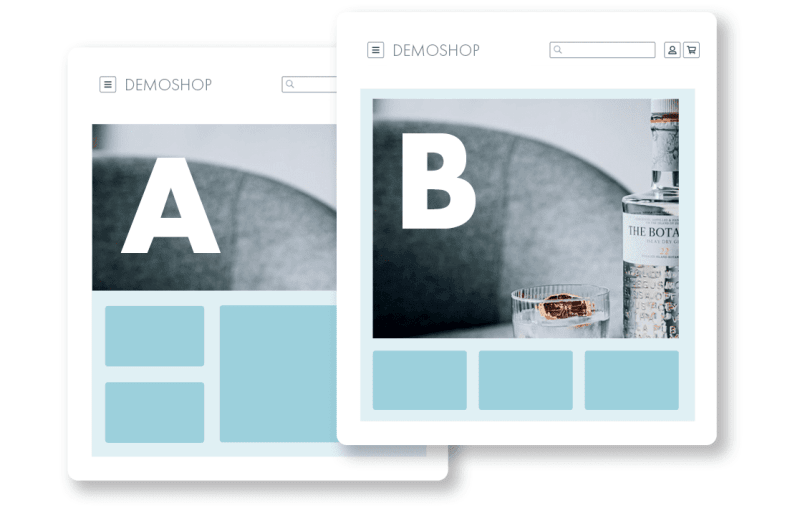 With A/B testing you can test the Makaira functions Ranking Mix, Machine Learning and Frontend. This way you can try out how you can use the various modules for yourself and find out which optimization will bring your shop forward.