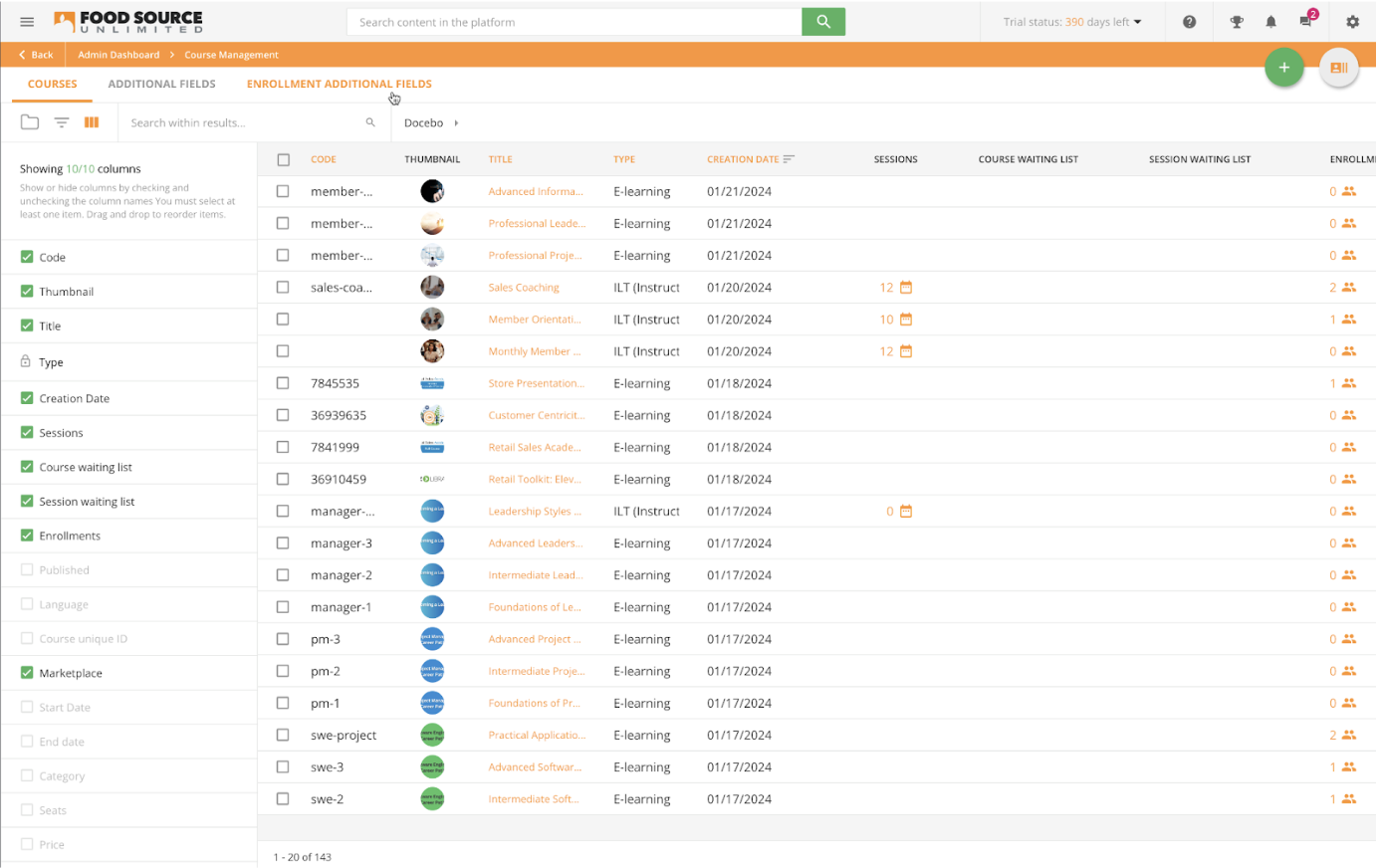 Docebo Software - Course Management & Configuration