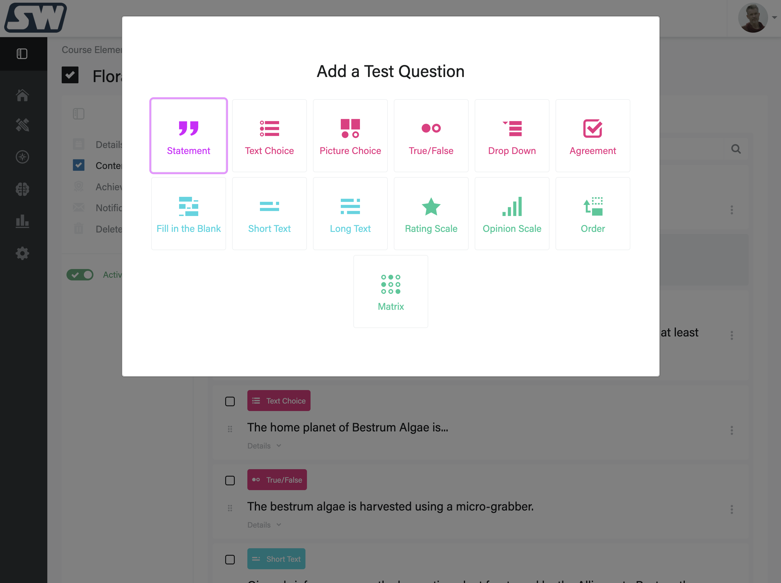 DigitalChalk Software - Choose from thirteen question types to create quizzes and surveys that engage learners and test knowledge retention and skill acquisition.