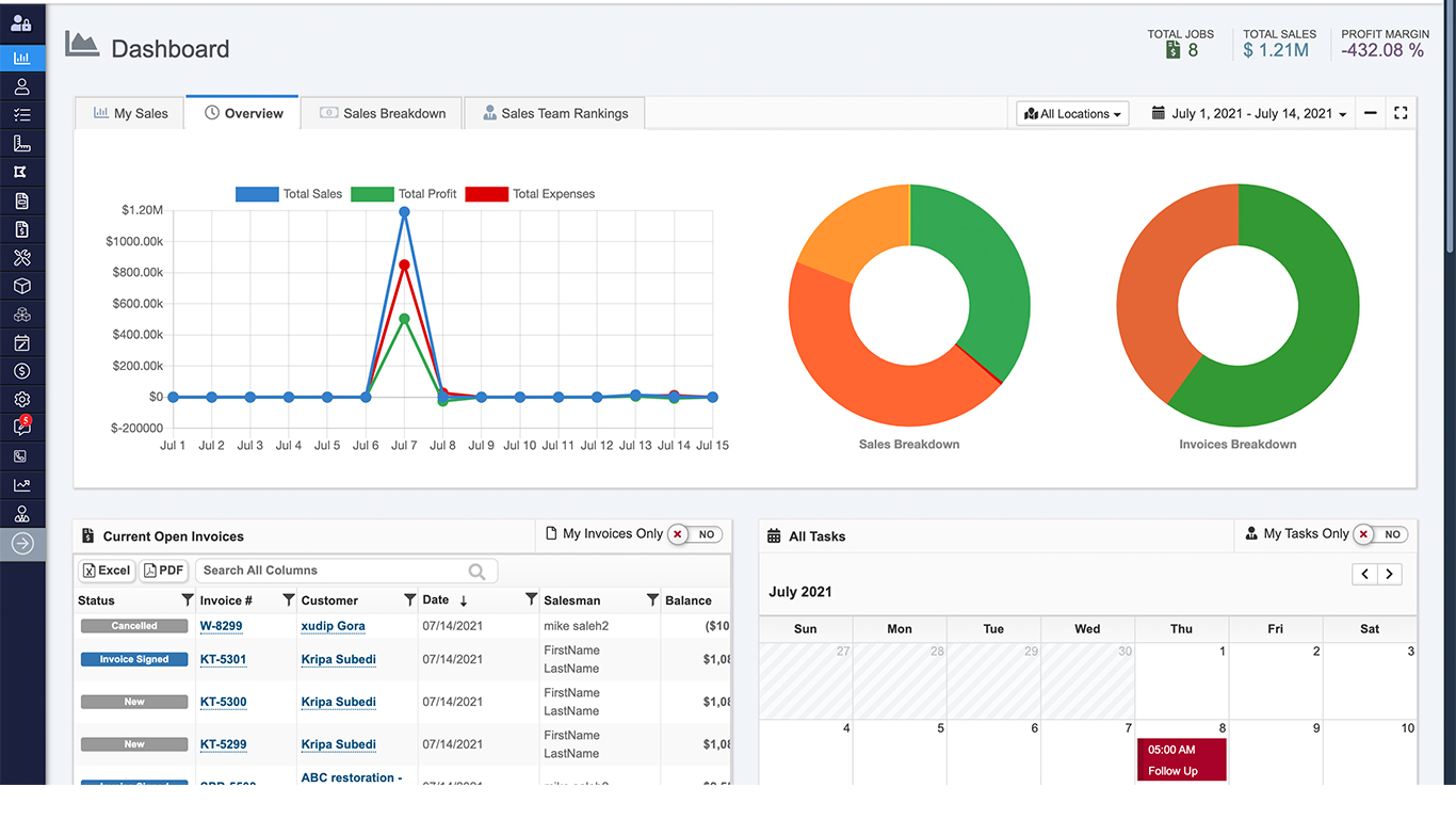 Floorzap screenshot: Admin Overview
