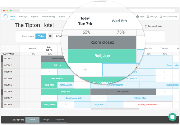 Preno Software - Blocking off rooms will update room availability and reflect correctly on occupancy reports