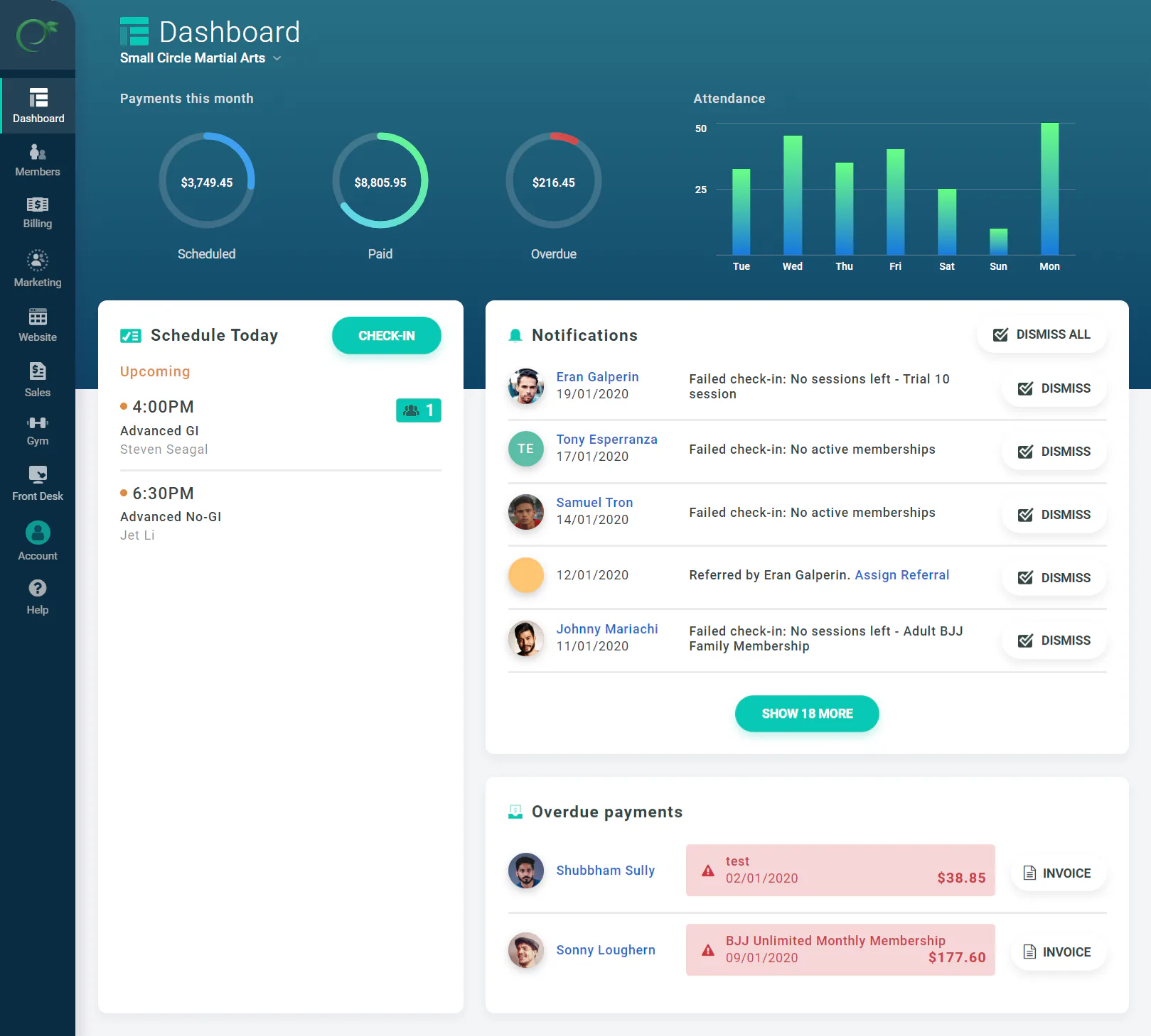 martial arts  rails software  reviews pricing demo