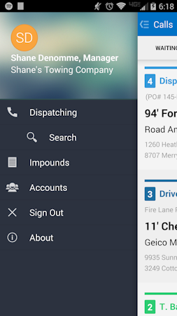 Towbook Management Software screenshot: Towbook's native iOS and Android apps can be used by drivers, dispatchers, and managers