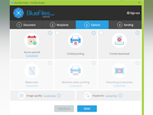 BlueFiles Software - Setting security options