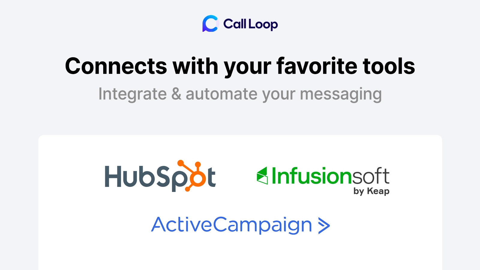 Integrate Call Loop with your favorite apps.