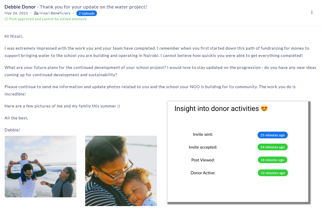 Clarity Software - Clarity donor updates