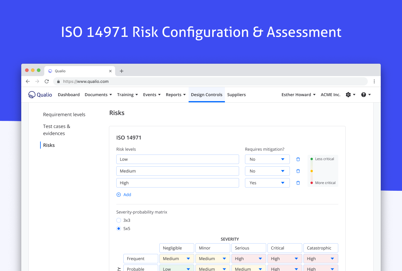 ISO 14971 Risk Configuration & Assessment