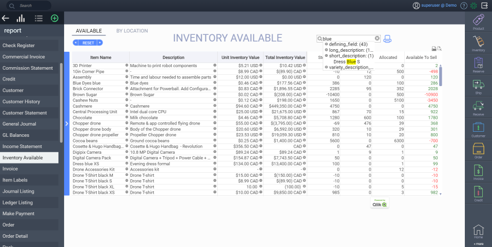 ParagonERP Software - Inventory