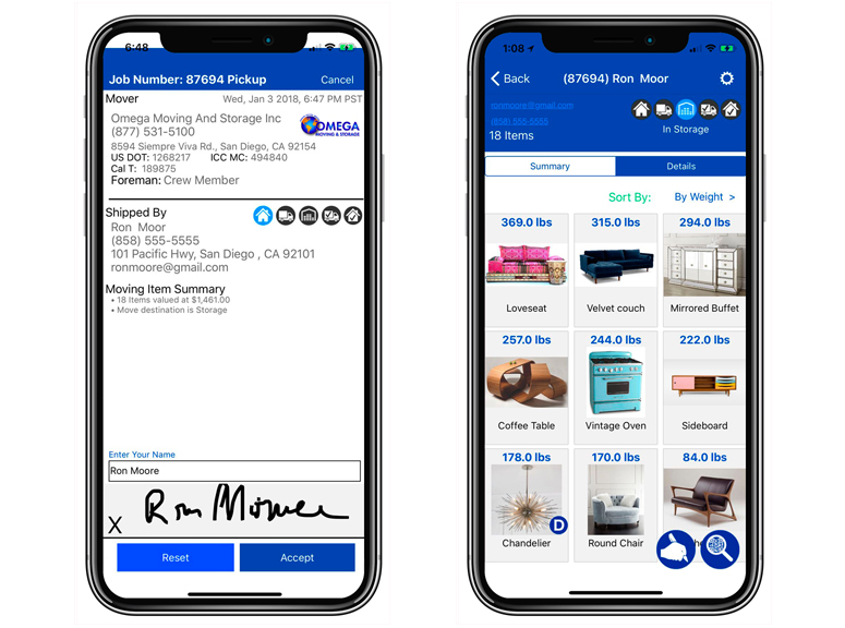 Speedy Inventory Software - Customer and foreman signatures are captured electronically