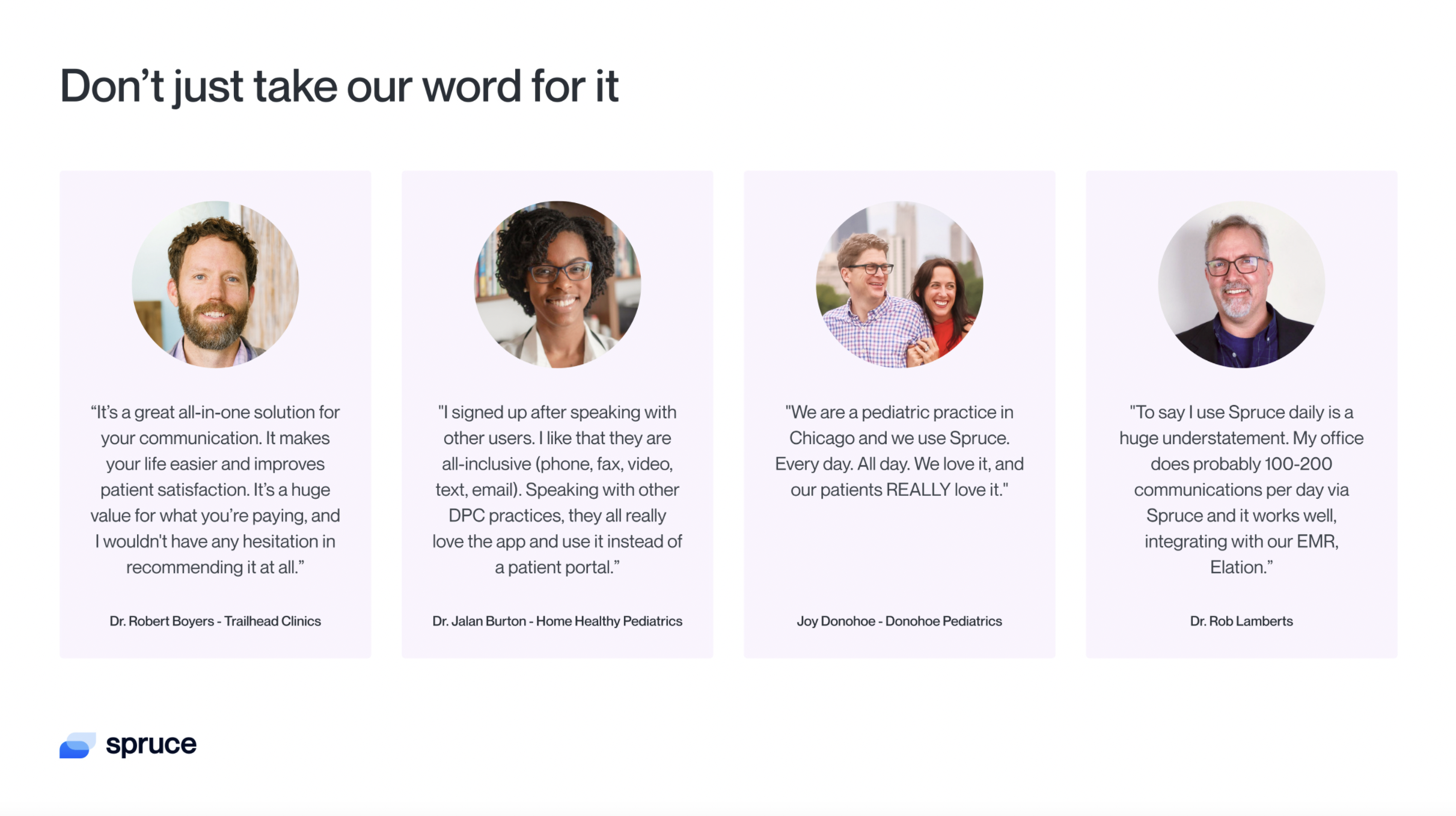 Spruce Software - Spruce has hundreds of testimonials from happy customers (and patients!).