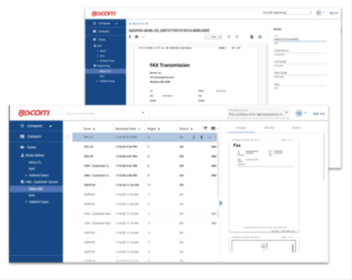 Biscom Digital Fax screenshot: BisCom Cloud We Client