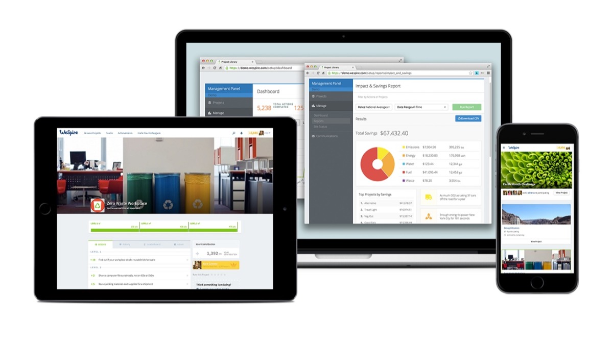 WeSpire screenshot: Access WeSpire across devices, tapping into our Edison Innovation Award winning behavioral programs library.