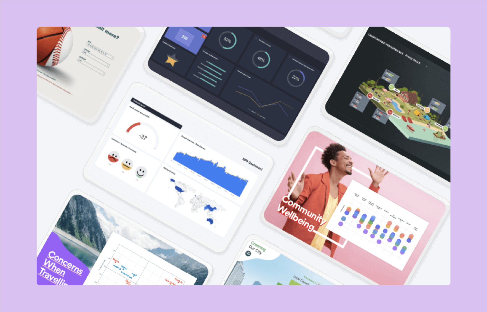 Displayr Software - Easily create beautiful, interactive dashboards and online reports. Empower viewers to self-serve with interactive visualizations, filter-based queries, and easy-to-use calculators. Build your dashboard once and automatically update it forever.