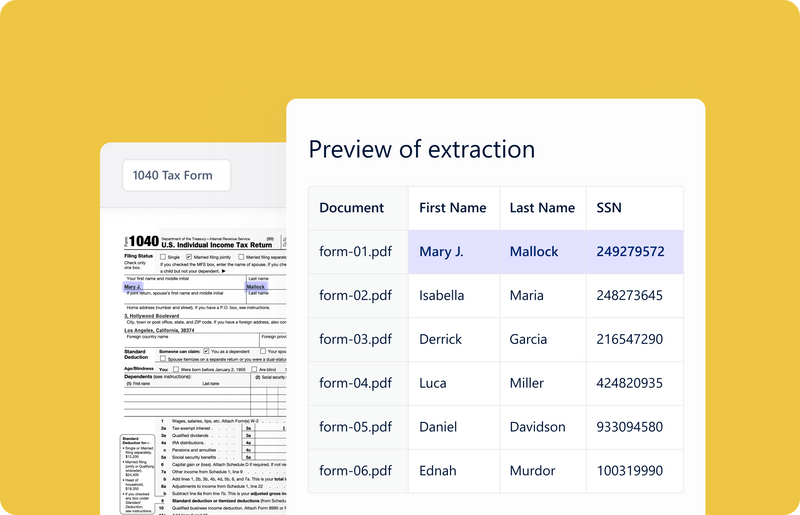Increase efficiency with My Templates: Save your Form Extraction setup as a Template for future use. Import new source documents to your Template, extract data within seconds.
