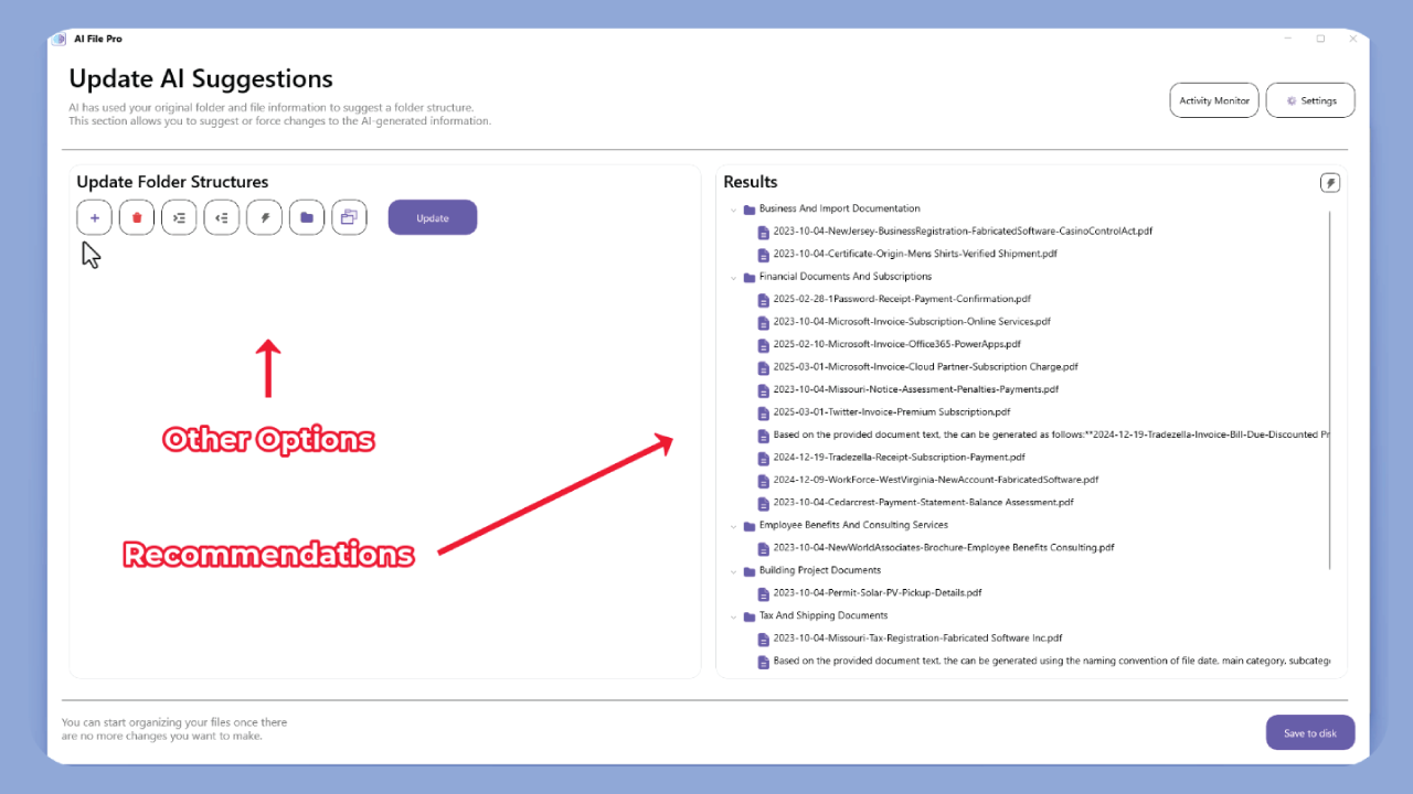 AI File Pro Software - AI File Pro Results