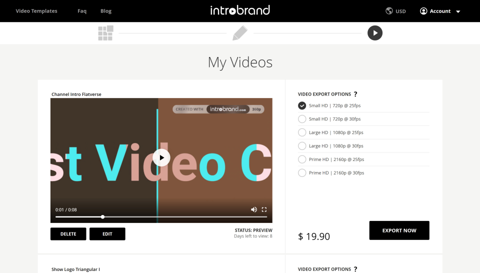 Introbrand video export options
