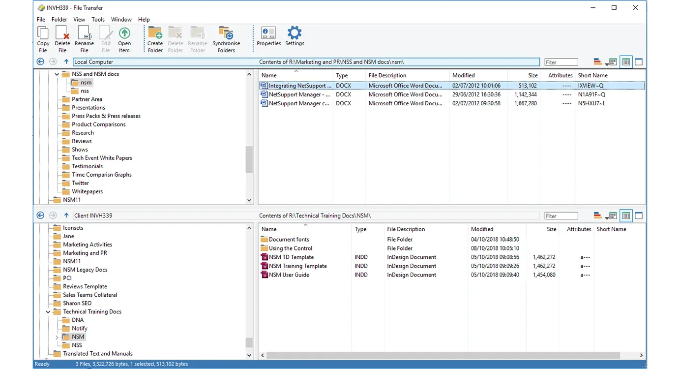 NetSupport Manager Software - NetSupport Manager File Transfer - A user can transfer files between their PC and a user’s workstation using a simple drag and drop interface.