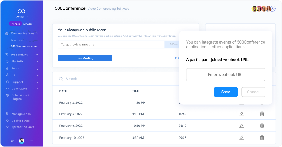 500Conference Software - Third Party Integrations