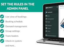 Ronspot Software - Administrators can easily set their rules from the admin panel, including a booking schedule, daily booking limit, demand management (credits), group settings, team leaders, check-in system, etc.