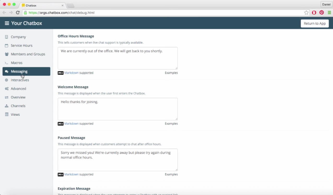 Customize the messages triggered by Prompt.io activity
