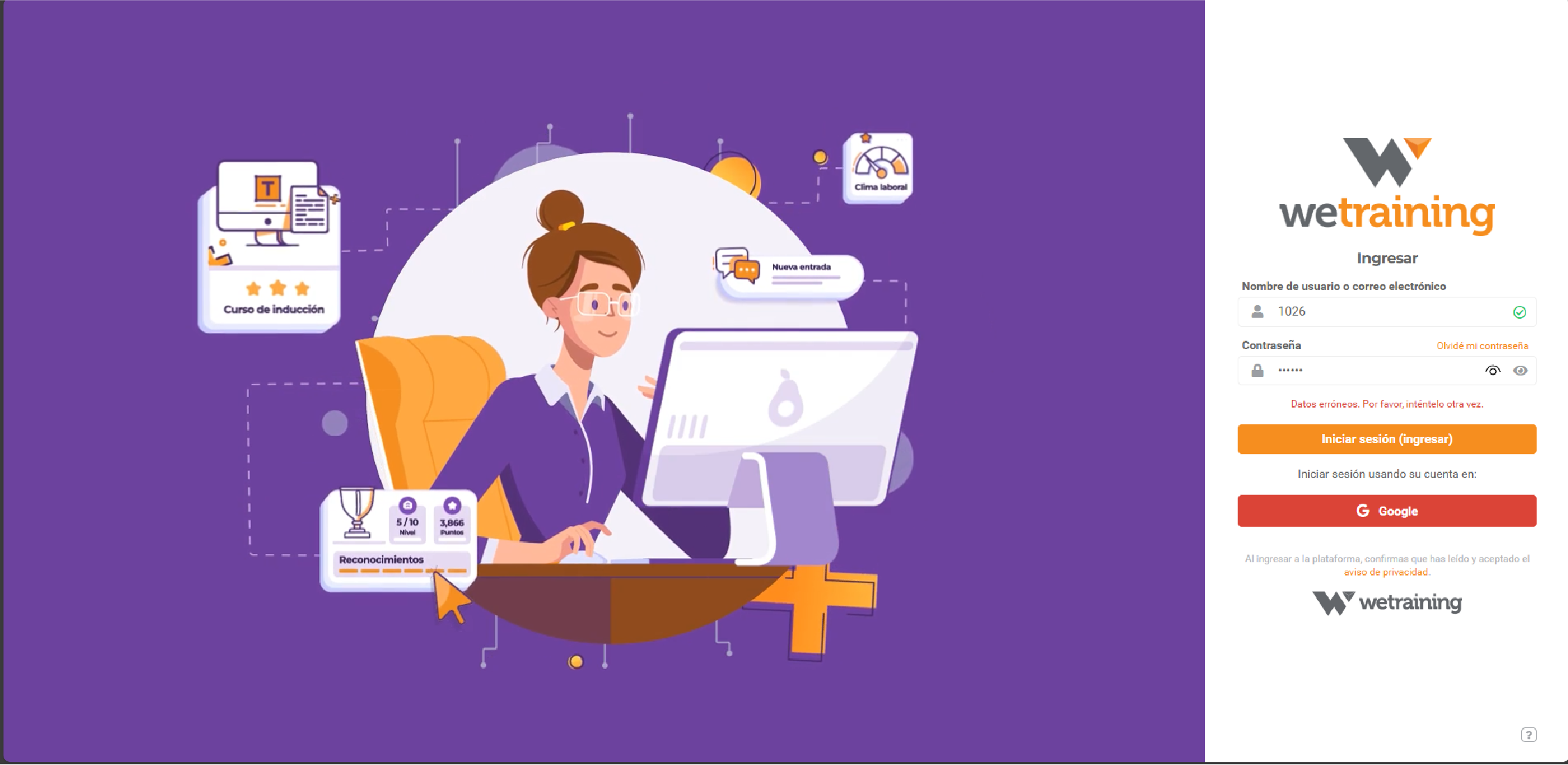 wetraining screenshot: Secure access to a talent management platform built to streamline training and support the growth of your collaborators.