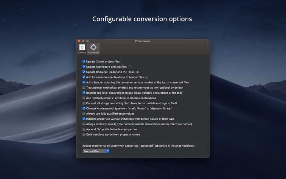 Swiftify conversion configuration